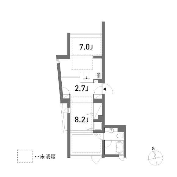 apartment nonet 43.37㎡の間取り図