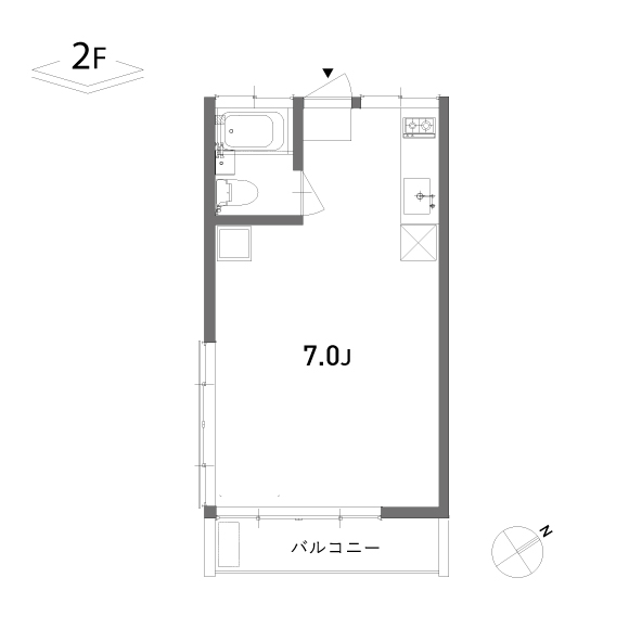 argo egota 23.13㎡の間取り図