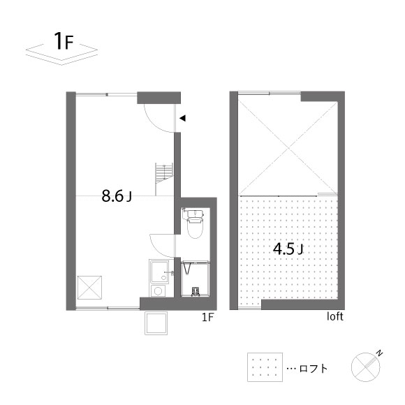 タケイハウス 16.59㎡+loft7.11㎡の間取り図