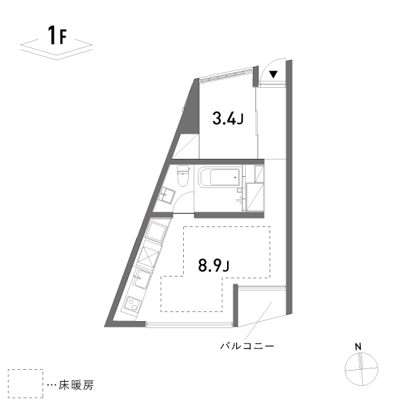 hutong 38.06㎡の間取り図