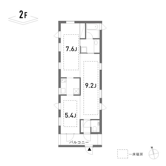 kif 302 55.86㎡の間取り図