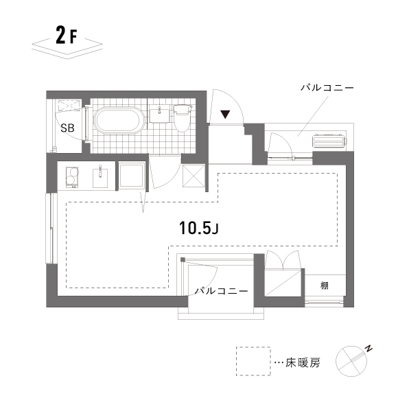 raffine 28.60㎡の間取り図