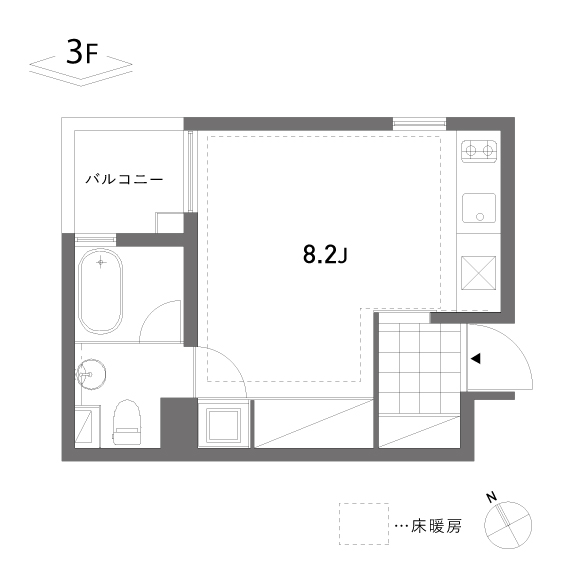 schirmberg 27.02㎡の間取り図