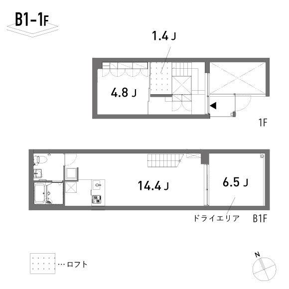 ulula 49.11㎡+loft2.52㎡の間取り図