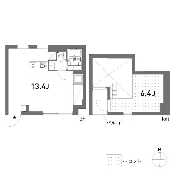 ulula 30.91㎡+loft9.62㎡の間取り図